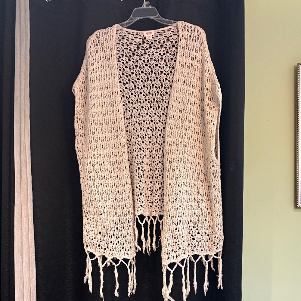 Mossimo Supply Co. Cream Open-Knit Cardigan